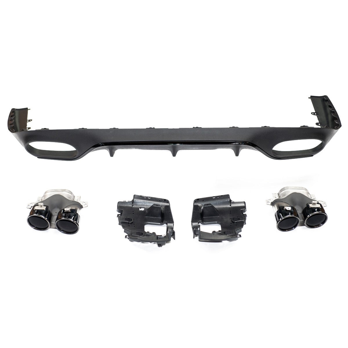 Heckstoßstange Diffusor mit Schwarzen Endrohren passend für Mercedes E-Klasse C238 A238 2016-2020