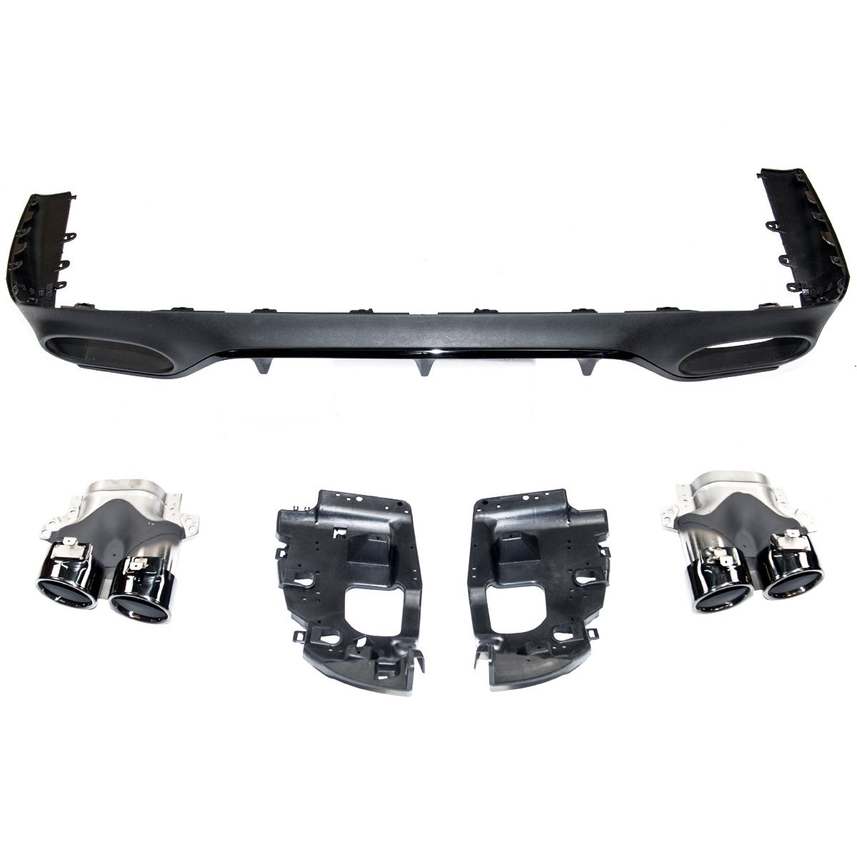 Heckstoßstange Diffusor mit Schwarzen Endrohren passend für Mercedes E-Klasse C238 A238 2016-2020