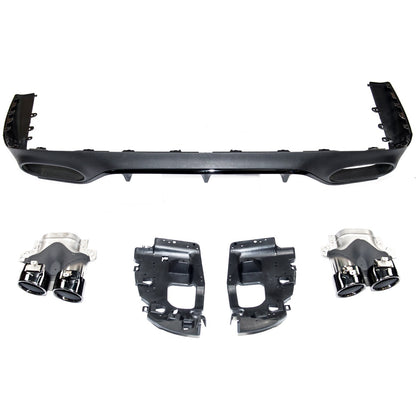 Heckstoßstange Diffusor mit Schwarzen Endrohren passend für Mercedes E-Klasse C238 A238 2016-2020