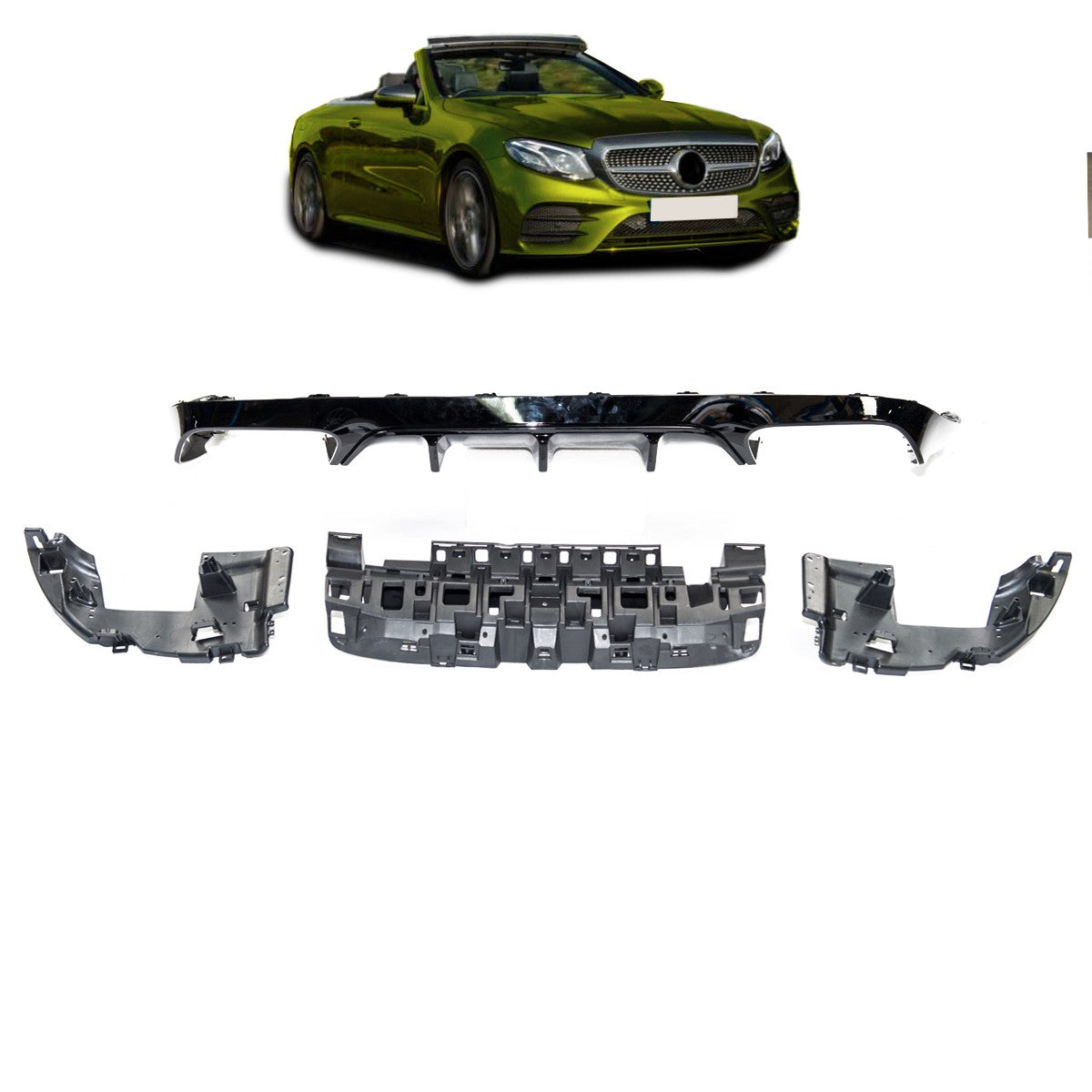 Heckstoßstange Diffusor mit Schwarzen Endrohren passend für Mercedes E-Klasse C238/A238 16-20