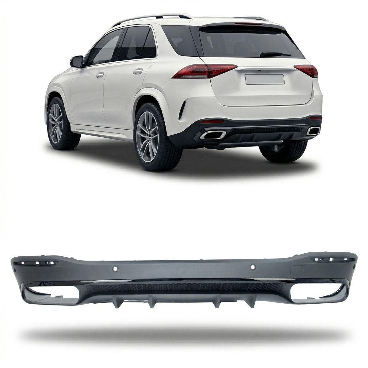 Heckstoßstange Diffusor Schwarz passend für Mercedes GLE SUV W167 2018-heute