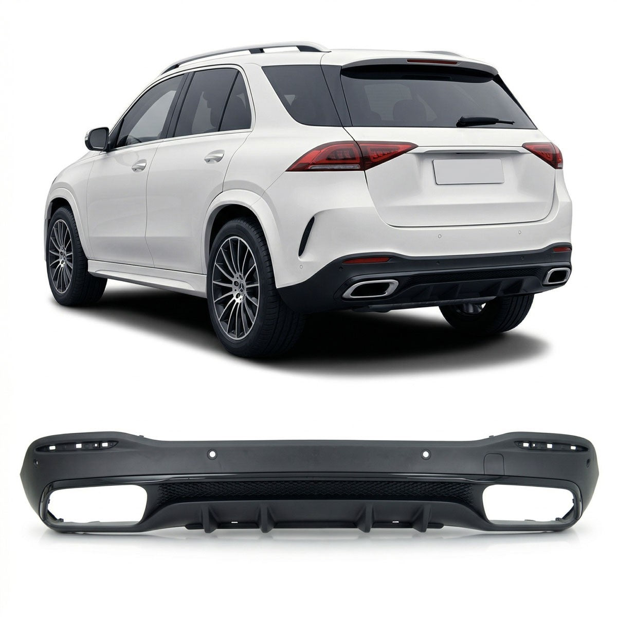 Heckstoßstange Diffusor Schwarz passend für Mercedes GLE SUV W167 2018-heute