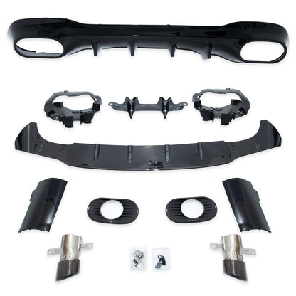 Heckdiffusor mit schwarzen Endrohren passend für Mercedes CLA C118 X118 2019->>
