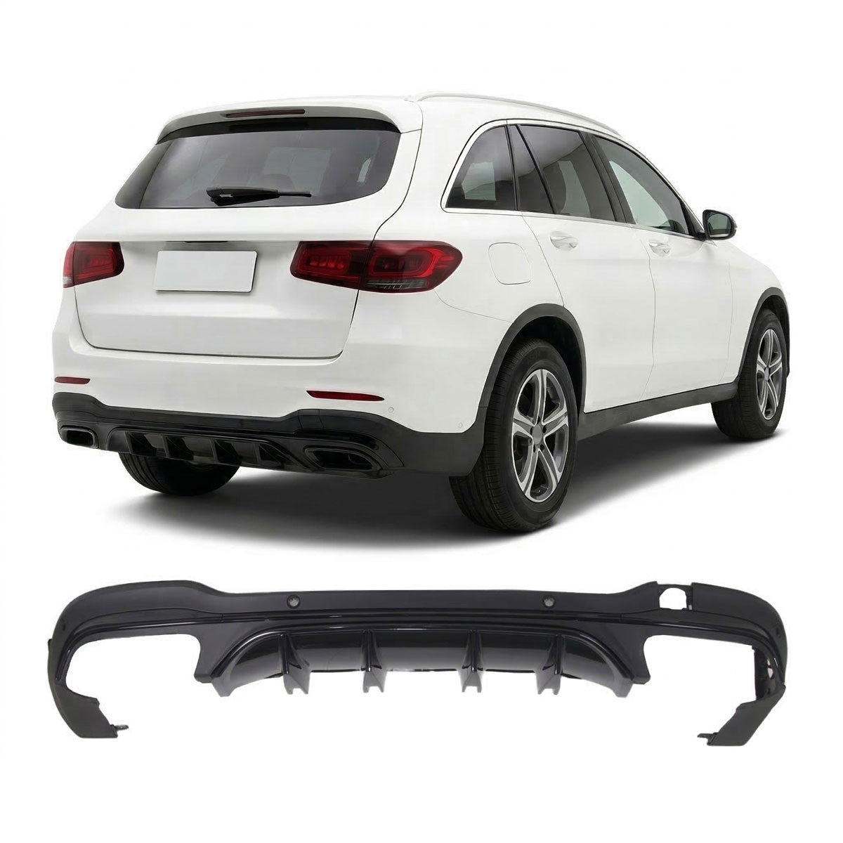 Heckstoßstange Diffusor Schwarz passend für Mercedes GLC X253 SUV 2020-2023