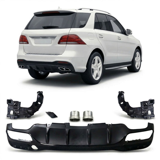 Heckdiffusor & schwarze Endrohre passend für Mercedes GLE SUV W166 2015-2018