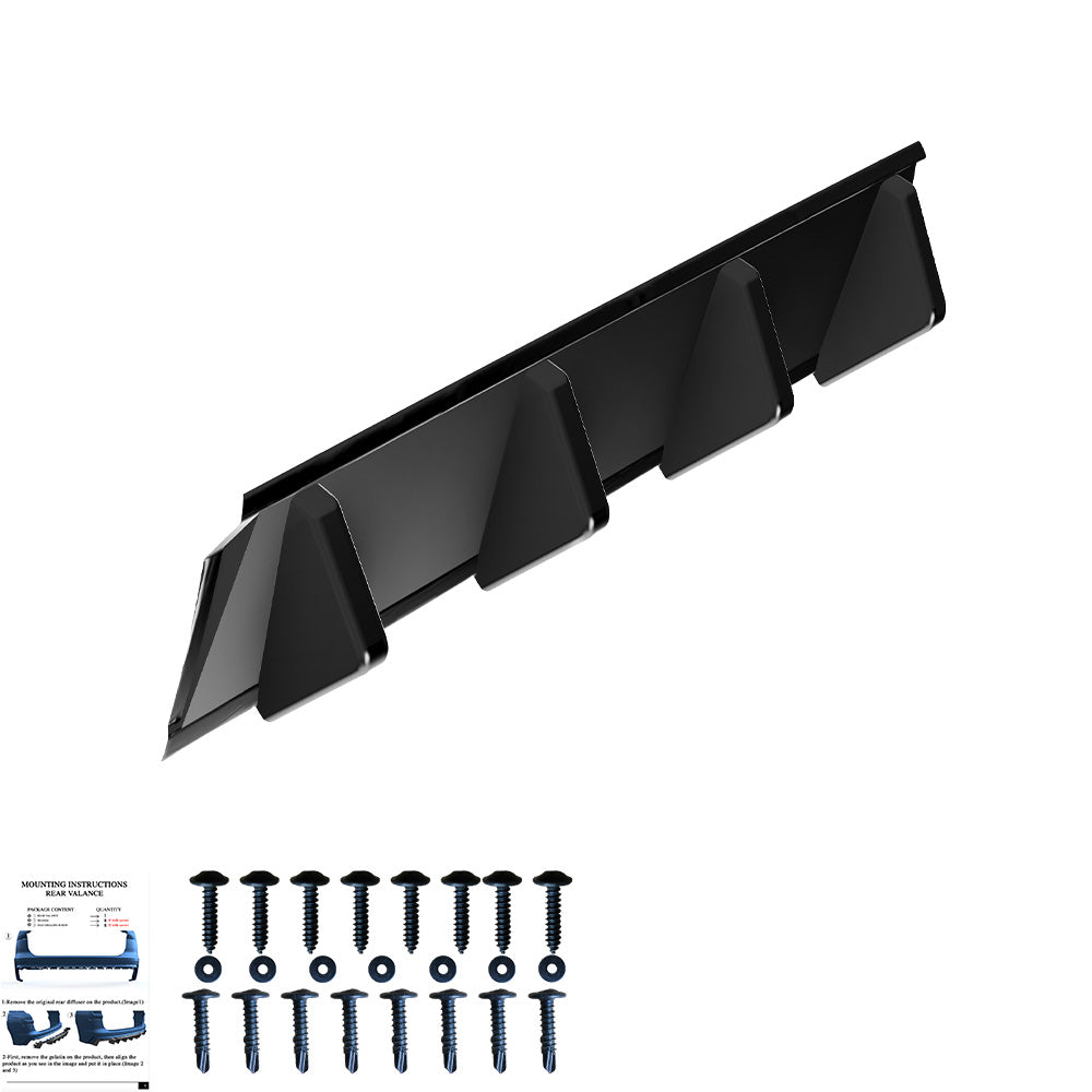 Heckdiffusor passend für VW Tiguan Mk2 Standard / R-Line 2015-2020 Hochglanz Schwarz