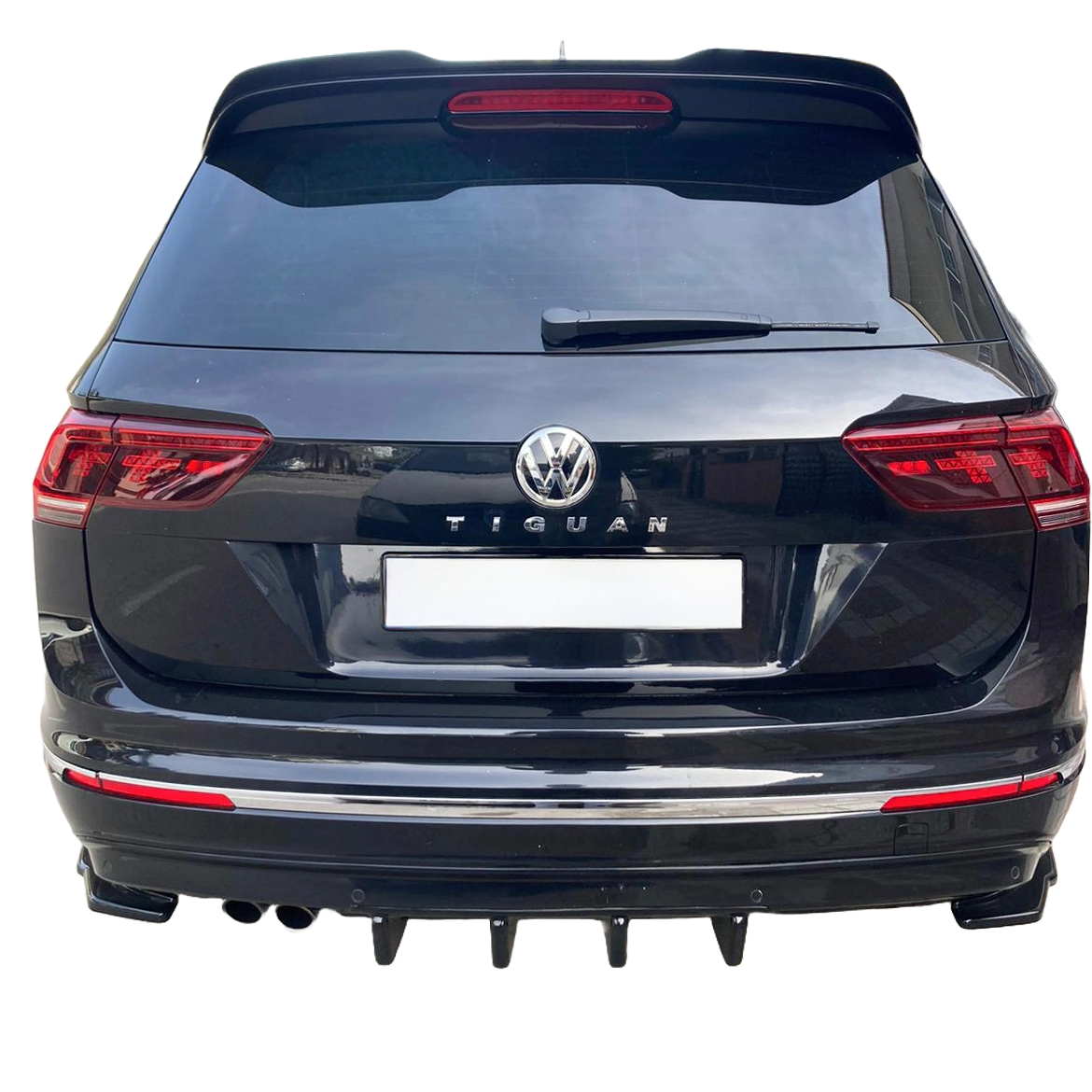 Heckdiffusor passend für VW Tiguan Mk2 Standard / R-Line 2015-2020 Hochglanz Schwarz