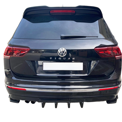 Heckdiffusor passend für VW Tiguan Mk2 Standard / R-Line 2015-2020 Hochglanz Schwarz
