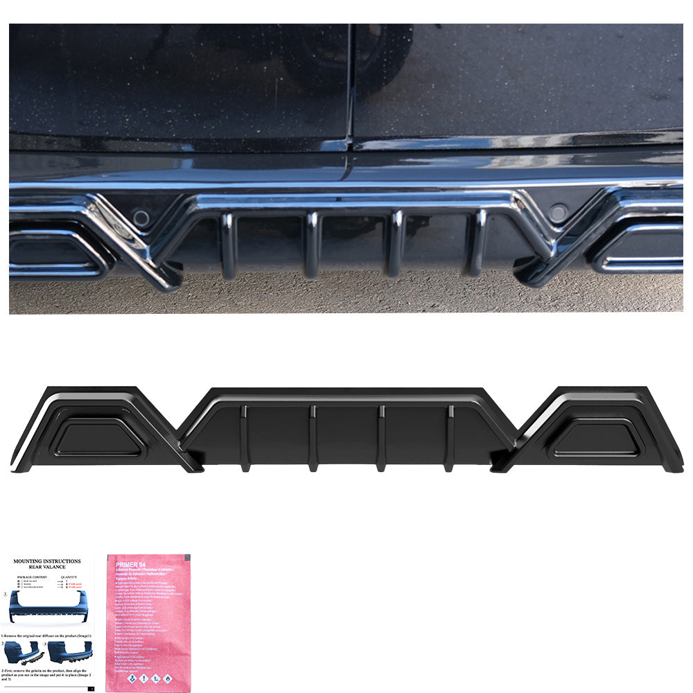 Heckschürze passend für VW Transporter T7 LWB 2024+ / FORD Transit Custom Mk2 LWB 2023+ Hochglanz Schwarz