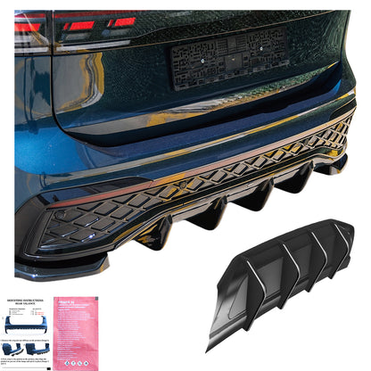 Heckdiffusor passend für VW Volkswagen Tiguan Standard/R-Line Mk3 2024+ Hochglanz Schwarz