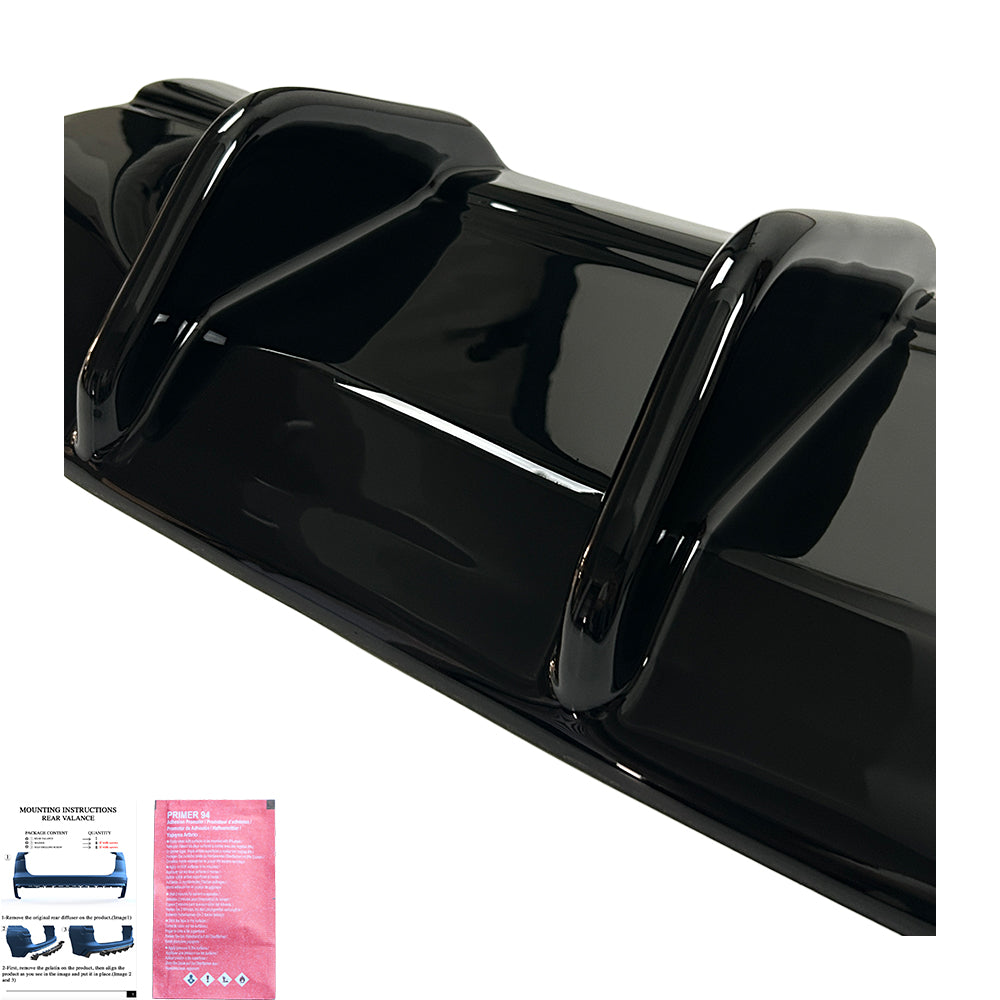 Heckdiffusor passend für VW Volkswagen Tiguan Standard/R-Line Mk3 2024+ Hochglanz Schwarz