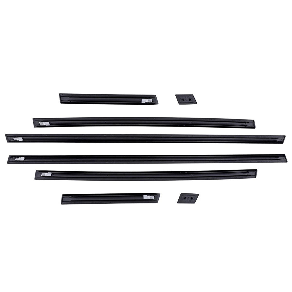 8-teiliges schwarzes Türverkleidungsleisten Set passend für BMW 5er E34 1988-1996