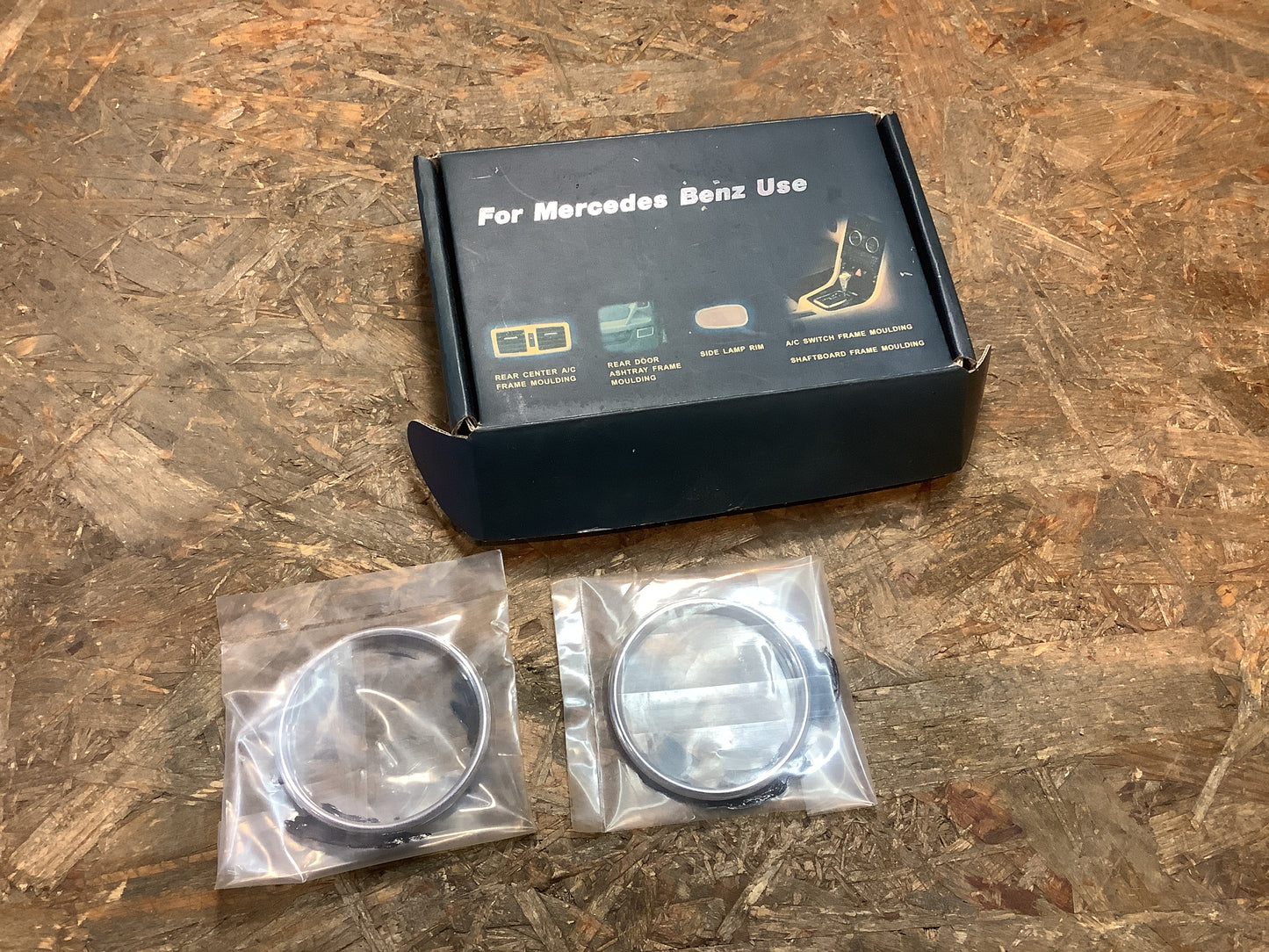 Mercedes Benz 2x Rahmen für Klimaanlagenschalter Edelstahl Original Auto Accessoires NEU