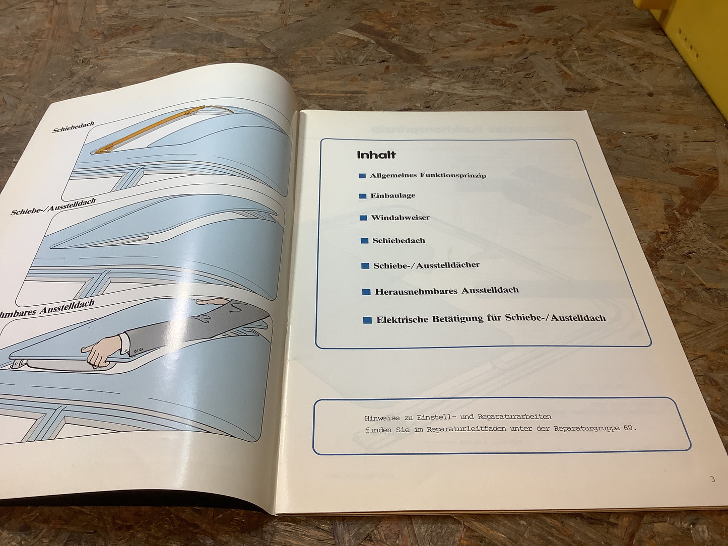 V.A.G Service Schulung Schiebedächer Konstruktion & Funktion Juni 1979