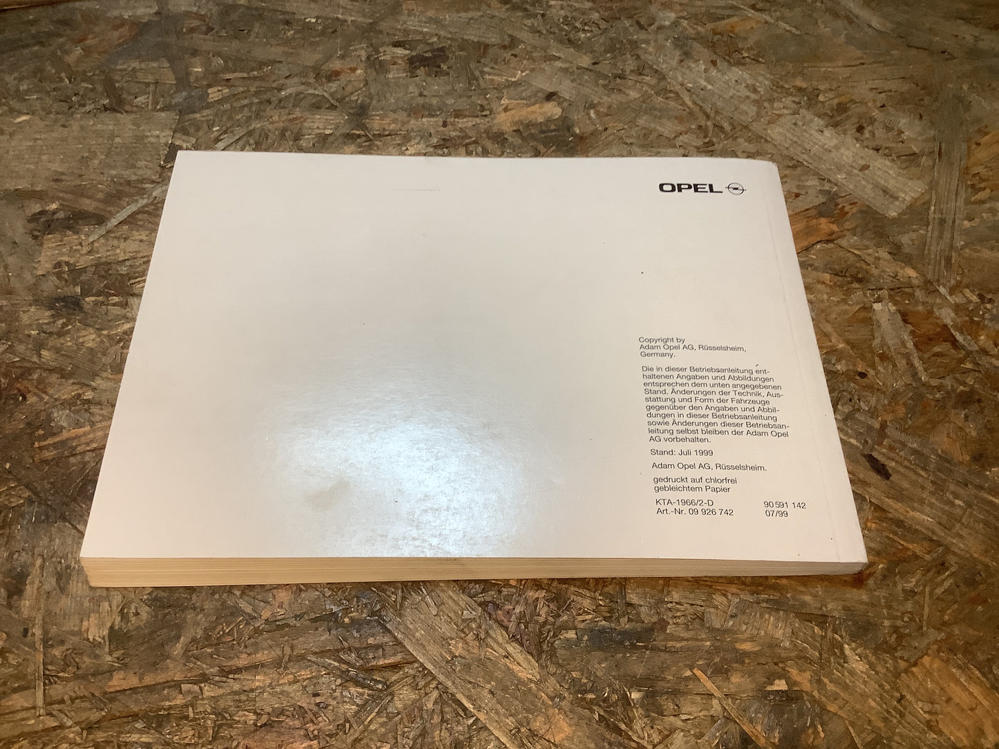 Opel Zafira Betriebsanleitung Stand Juli 1999