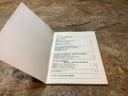 Betriebsanleitung, Kundendienstheft NSU 1200C