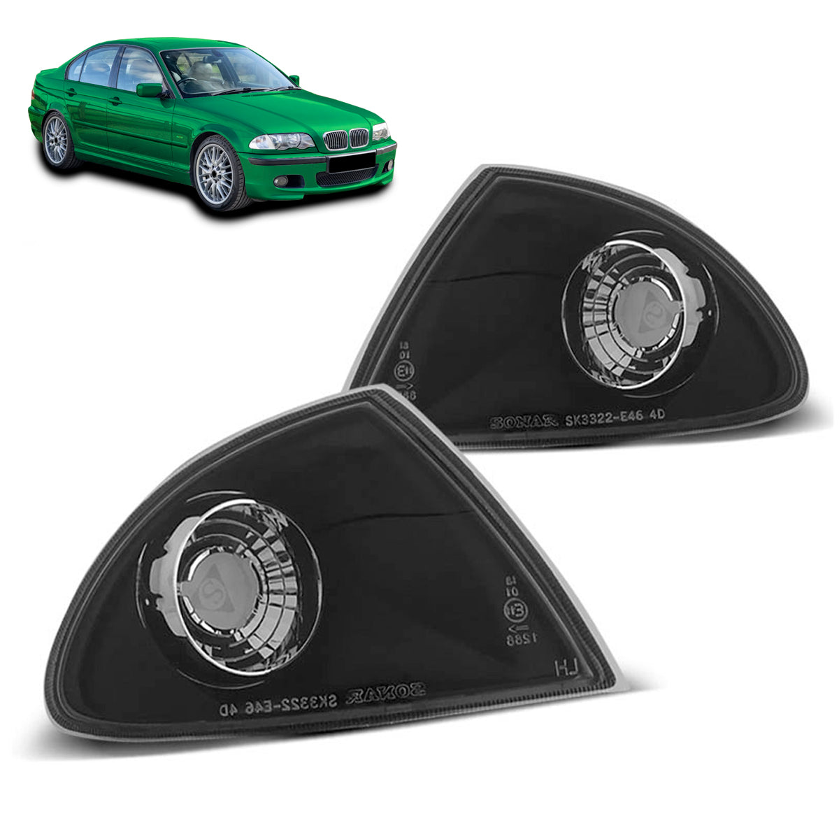 Frontblinker Schwarz passend für BMW E46 05.98-08.01