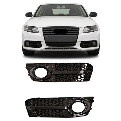 Nebelscheinwerferabdeckungen Hochglanz Schwarz passend für Audi A4 B8 8K 2008-2011