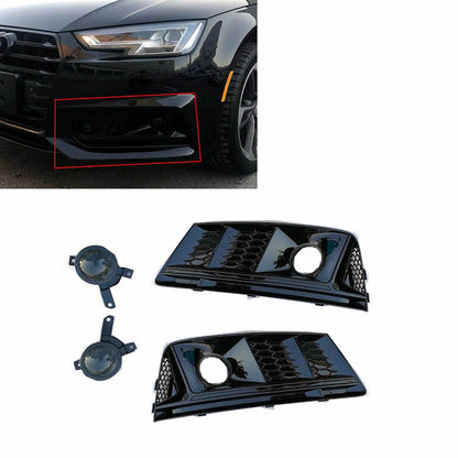 Nebelscheinwerferabdeckungen Hochglanz Schwarz passend für Audi A4 B9 8W 2015-2019