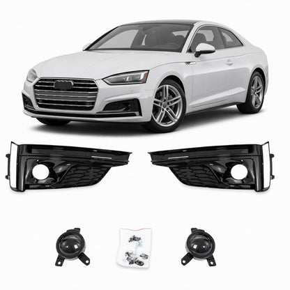 Nebelscheinwerfer Abdeckungen Hochglanz Schwarz passend für Audi A5 F5 Coupé Cabrio 16-20