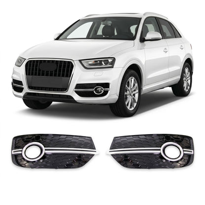 Nebelscheinwerfer Abdeckungen Chrom & Hochglanz Schwarz passend für Audi Q3 8U 2011-2014