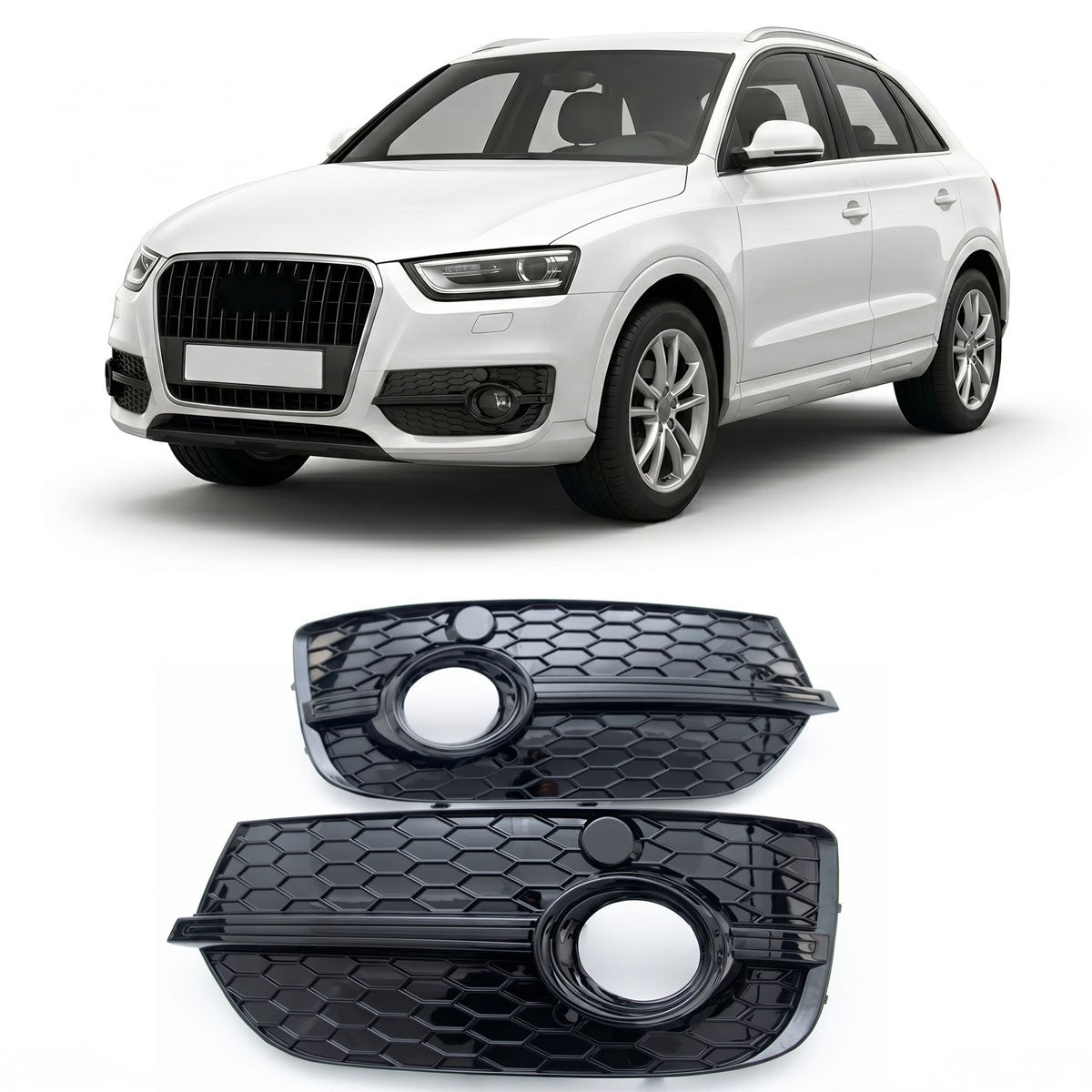 Nebelscheinwerfer Abdeckungen Hochglanz Schwarz passend für Audi Q3 8U 2011-2014