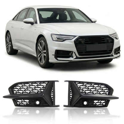 Sport Nebelscheinwerfer Abdeckungen Hochglanz Schwarz passend für Audi A6 C8 2019-2021