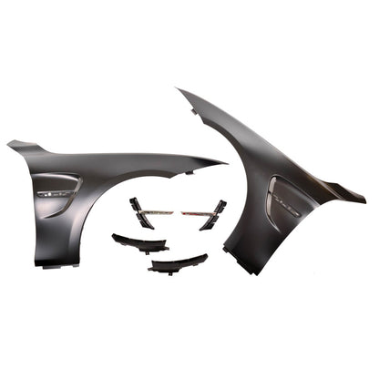 Kotflügel Set Hochglanz Schwarz passend für BMW 4er F32 F33 F36 2013-2020