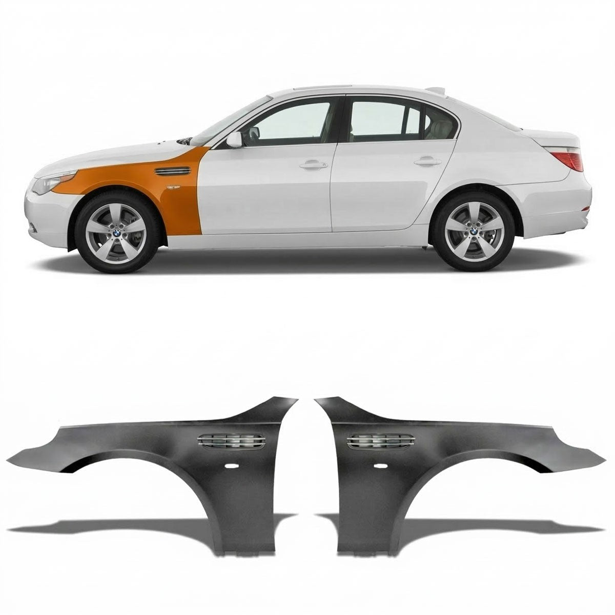 Vordere Kotflügel Set mit Seitenlüftern passend für BMW 5er E60 E61 2003-2010