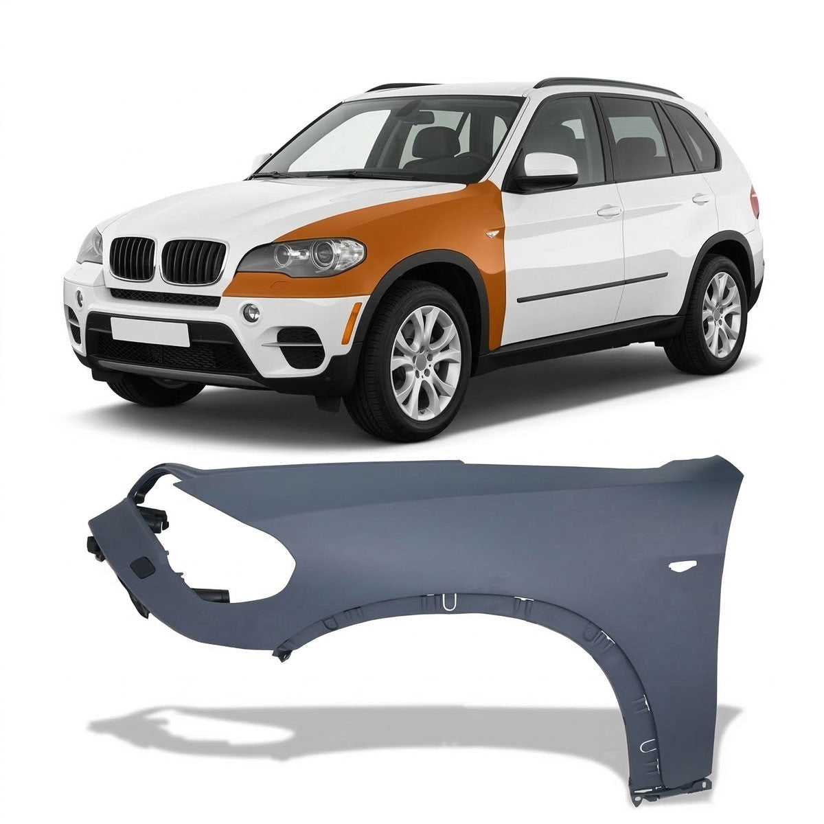 Vorderer linker Kotflügel mit Waschdüse passend für BMW X5 E70 2010-2013