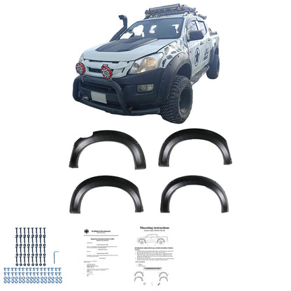 Kotflügelverbreiterungen passend für ISUZU D-Max Serie 2 2012-2019 mit ABE TÜV Matt Schwarz