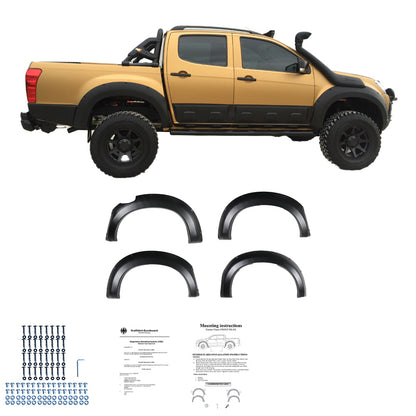 Kotflügelverbreiterungen passend für ISUZU D-Max Serie 2 2012-2019 mit ABE TÜV Matt Schwarz