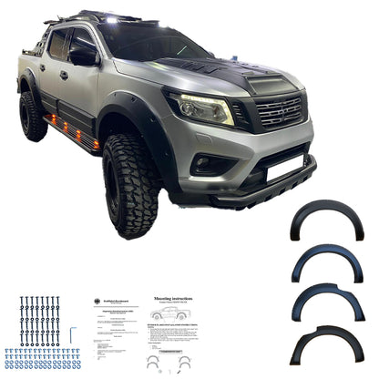 Kotflügelverbreiterungen passend für NISSAN Navara NP300 (D23) 2017-2021 mit ABE TÜV Matt Schwarz