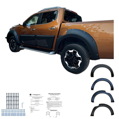Kotflügelverbreiterungen passend für NISSAN Navara NP300 (D23) 2017-2021 mit ABE TÜV Matt Schwarz