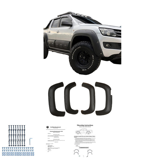 Kotflügelverbreiterungen passend für VW Amarok MK1 2010-2016 mit ABE TÜV Matt Schwarz