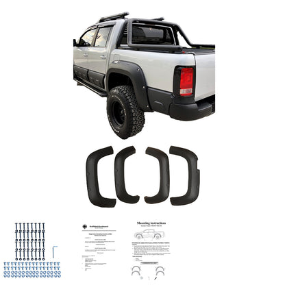 Kotflügelverbreiterungen passend für VW Amarok MK1 2010-2016 mit ABE TÜV Matt Schwarz