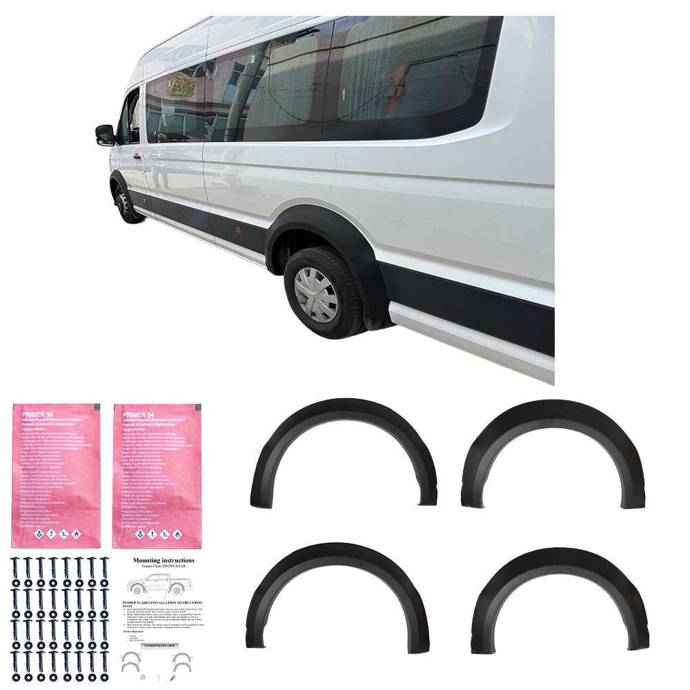 Kotflügelverbreiterungen passend für VW Crafter MK2 / MAN TGE MK1 Prefacelift 2017+ Matt Schwarz