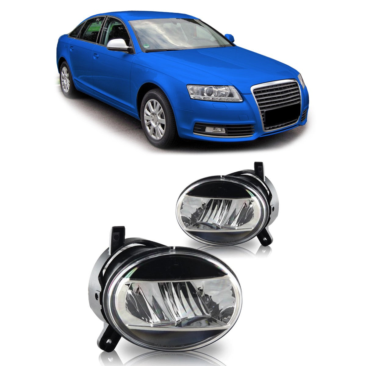 Klare Frontnebelscheinwerfer passend für Audi A4 B8 A6 C6 Q5 Seat Exeo 2004-2011