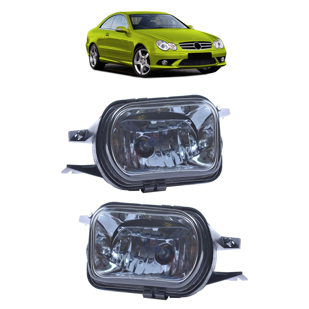 Nebelscheinwerfer Set Smoke passend für Mercedes CLK W209 C-Klasse W203 SLK R170