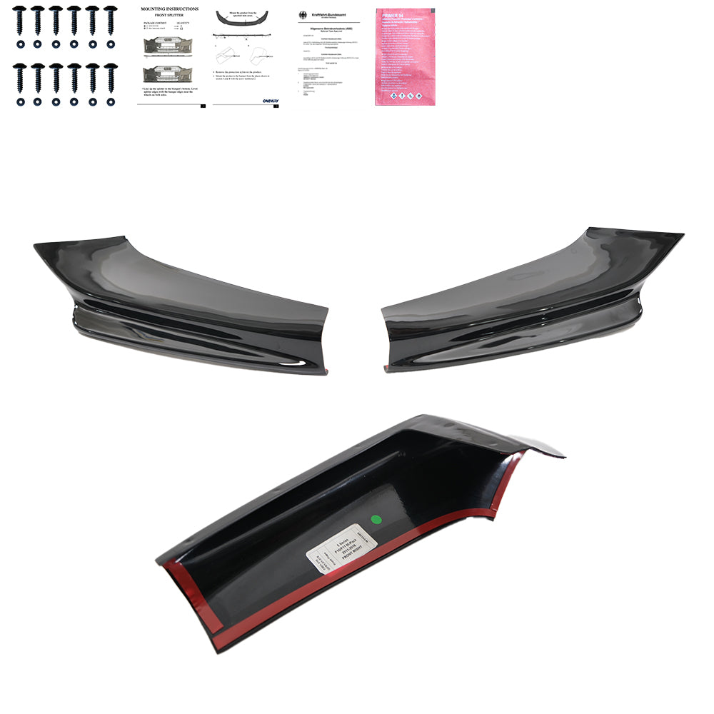 Frontflaps passend für BMW 5er F10/F11 M-Pack 2011-2016 mit ABE TÜV Hochglanz Schwarz