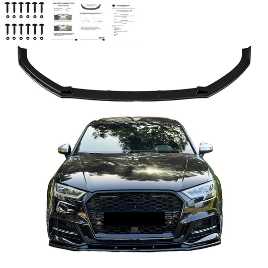 Frontsplitter passend für Audi S3 8V Limousine 2016-2020 mit ABE TÜV Hochglanz Schwarz