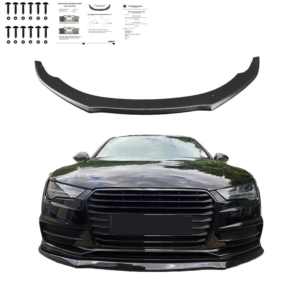 Frontsplitter passend für AUDI S7 / A7 S-Line C7 FL 2014-2017 mit ABE TÜV Hochglanz Schwarz