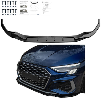 Frontsplitter passend für AUDI A3 S-Line / S3 8Y 2020-2024 mit ABE TÜV Hochglanz Schwarz