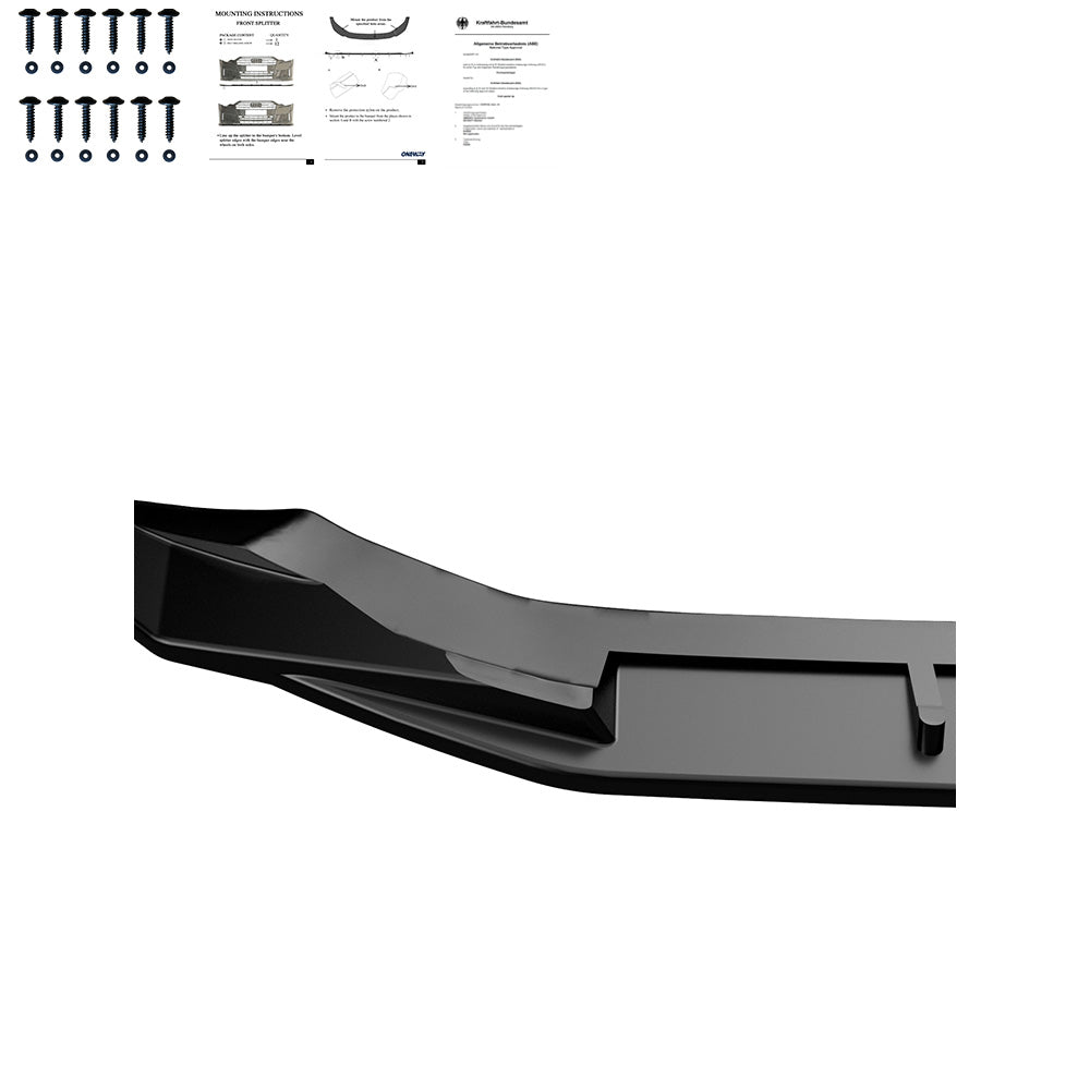 Frontsplitter passend für AUDI A3 S-Line / S3 8Y 2020-2024 mit ABE TÜV Hochglanz Schwarz