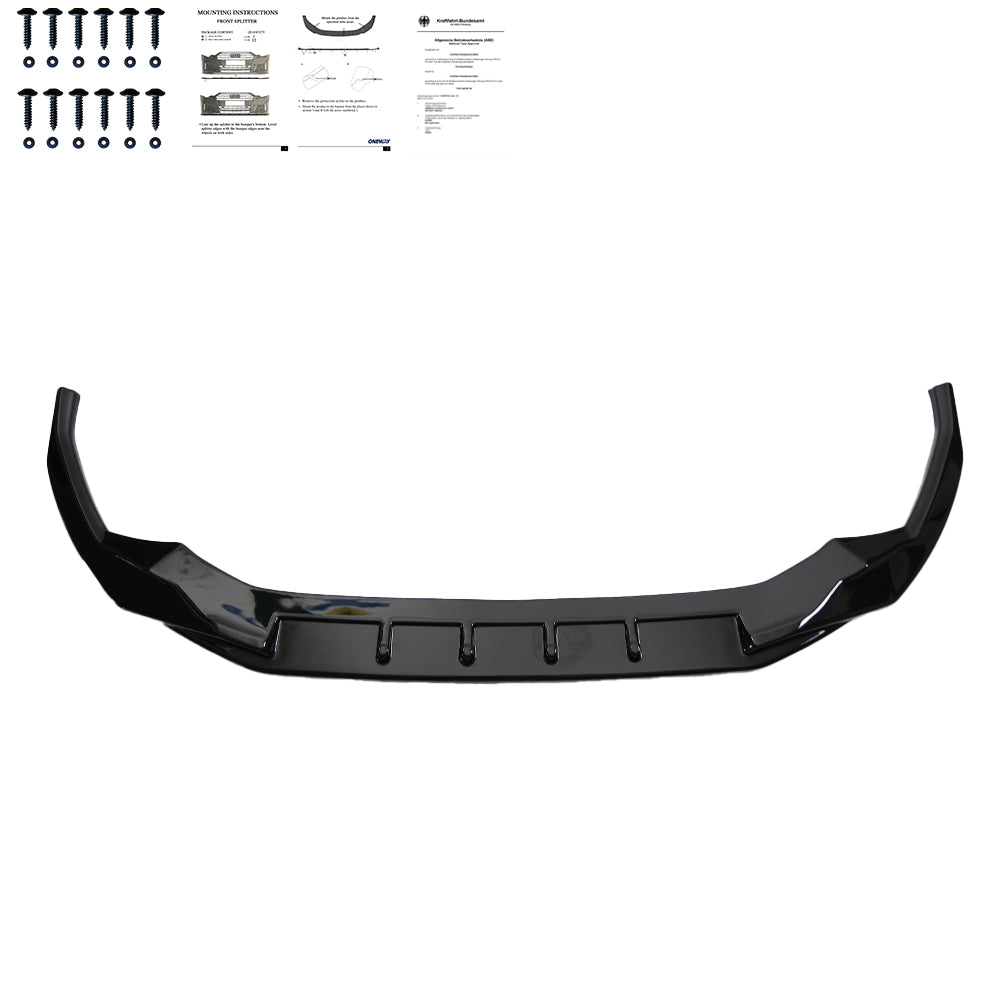 Frontsplitter passend für AUDI A3 S-Line / S3 8Y 2020-2024 mit ABE TÜV Hochglanz Schwarz