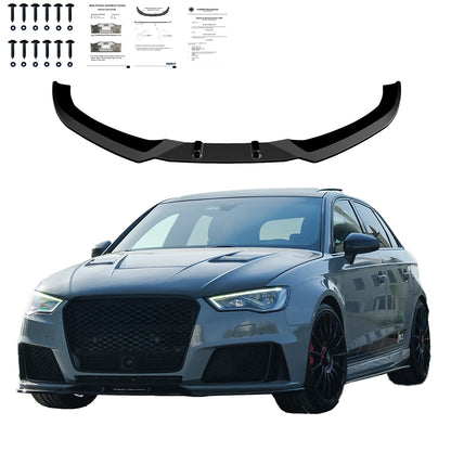 Frontsplitter passend für AUDI RS3 8V Sportback 2015-2016 mit ABE TÜV Hochglanz Schwarz