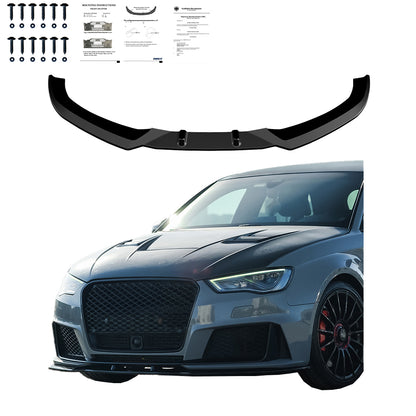 Frontsplitter passend für AUDI RS3 8V Sportback 2015-2016 mit ABE TÜV Hochglanz Schwarz