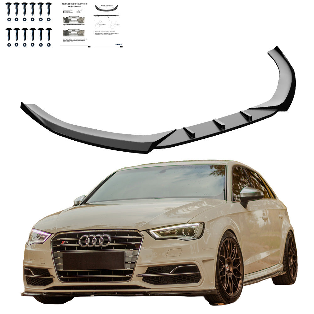 Frontsplitter passend für Audi S3 Sportback 8V 2013-2016 Hochglanz Schwarz