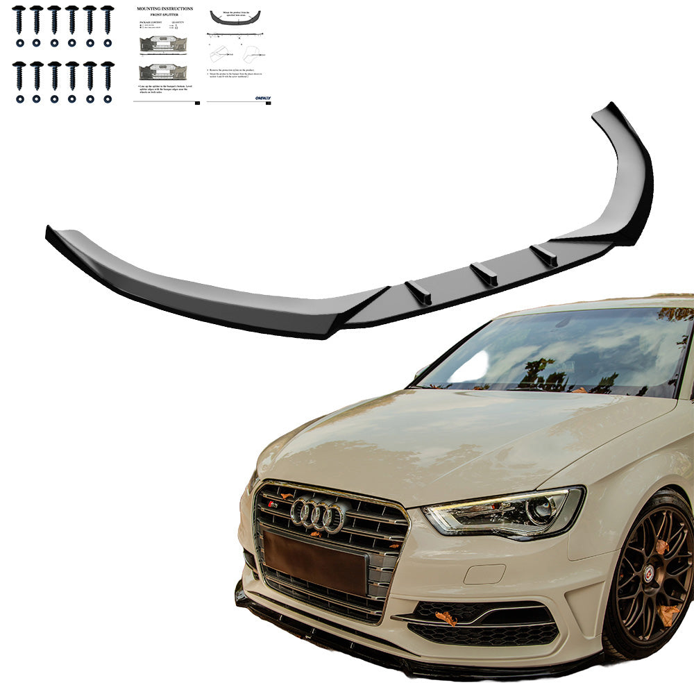 Frontsplitter passend für Audi S3 Sportback 8V 2013-2016 Hochglanz Schwarz