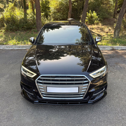 Frontsplitter passend für Audi S3 Sportback 8V Facelift 2016-2019 v2 Hochglanz Schwarz